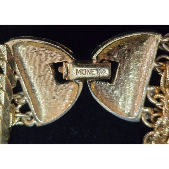 Vintage Monet Five-Strand Goldtone Necklace - Picture 2 of 5